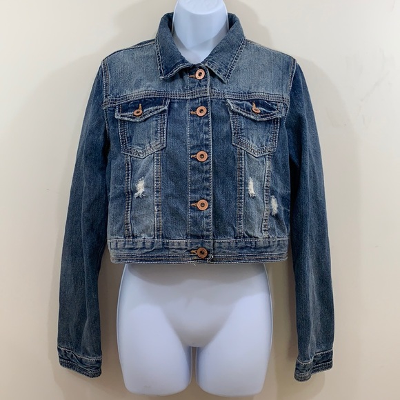 Rue21 Jackets & Blazers - Rue 21 Distressed Crop Jean Jacket  Size L